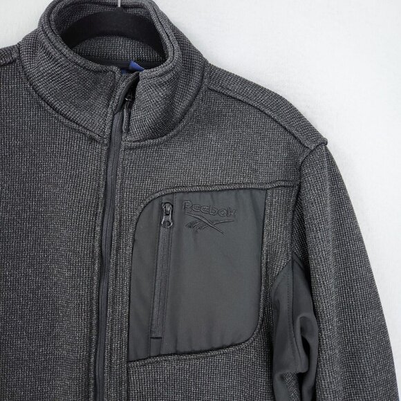 Reebok Jacket Mens Medium Gray Full Zip Outdoor Casual Classic Staple Basic - Picture 2 of 12